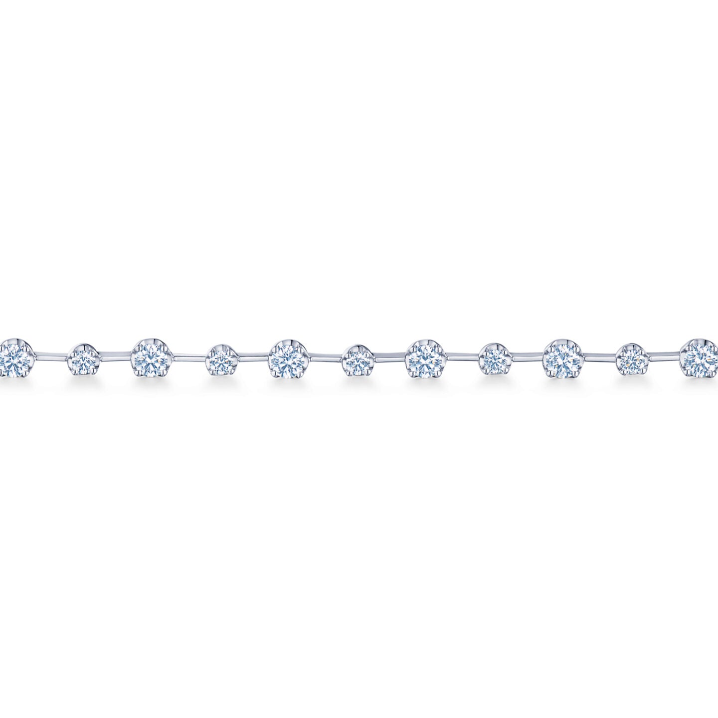 Starry Night Line Bracelet with Alternating Diamonds