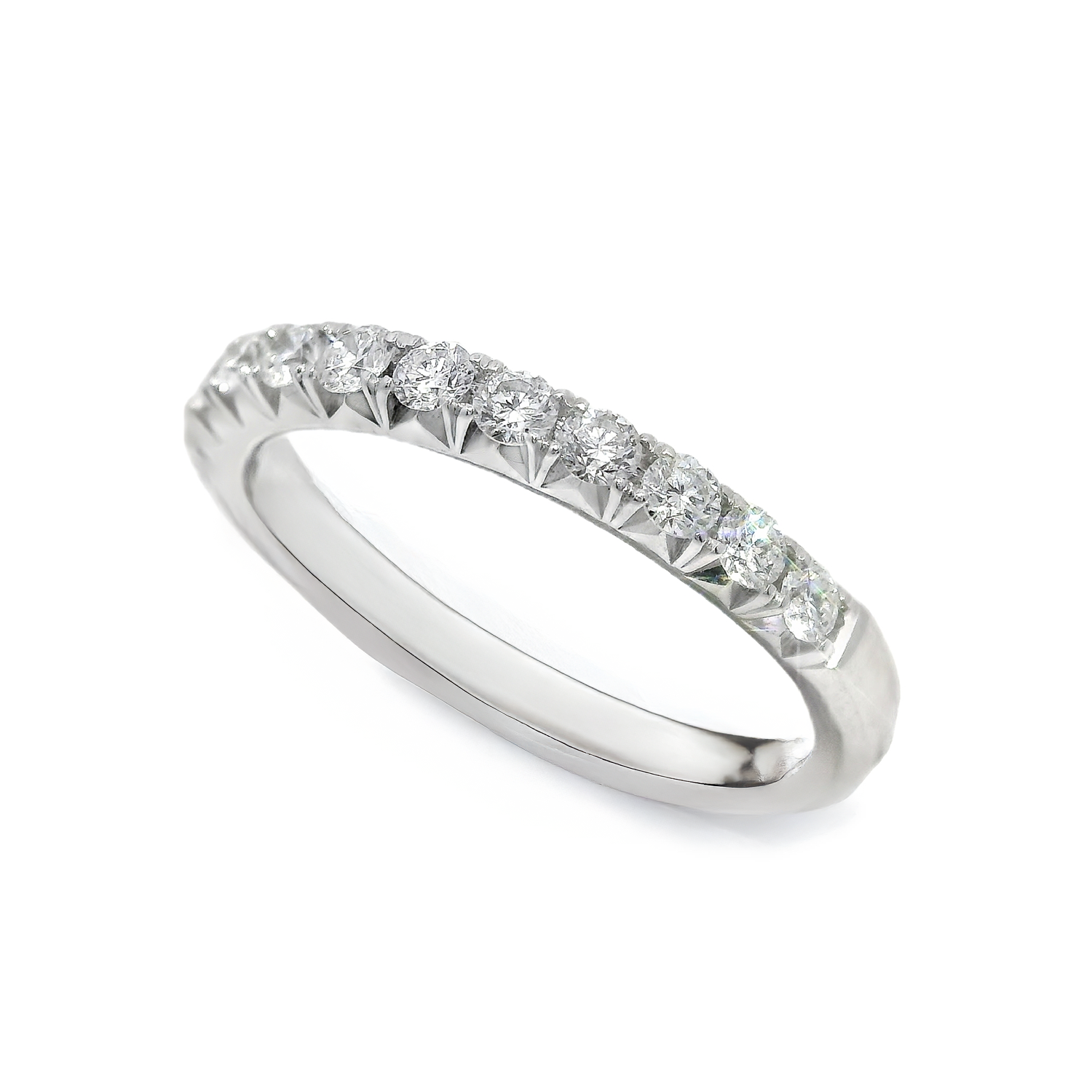 Shared Prong Round Diamond Anniversary Band