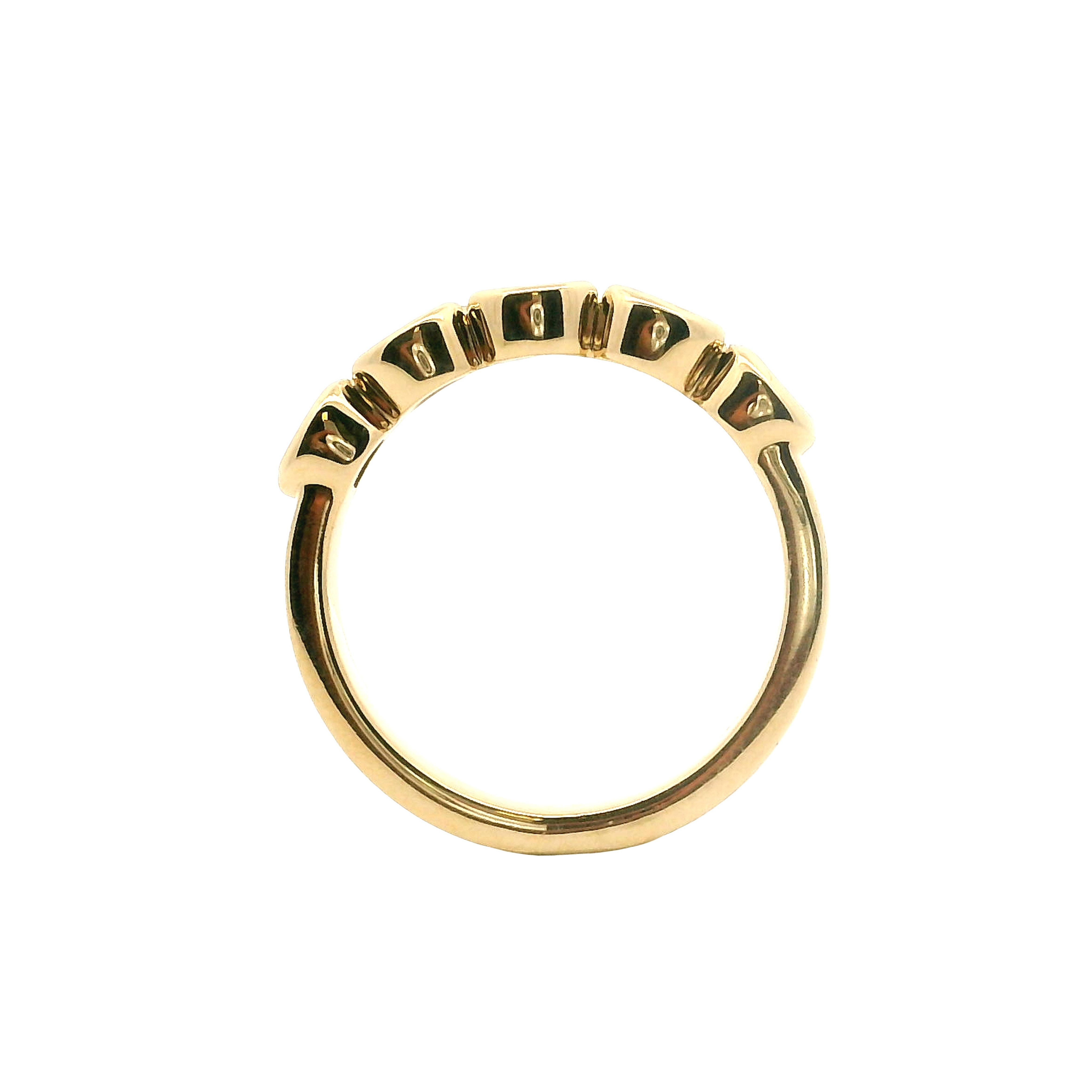 East-West Bezel Oval Diamond Five Stone Band
