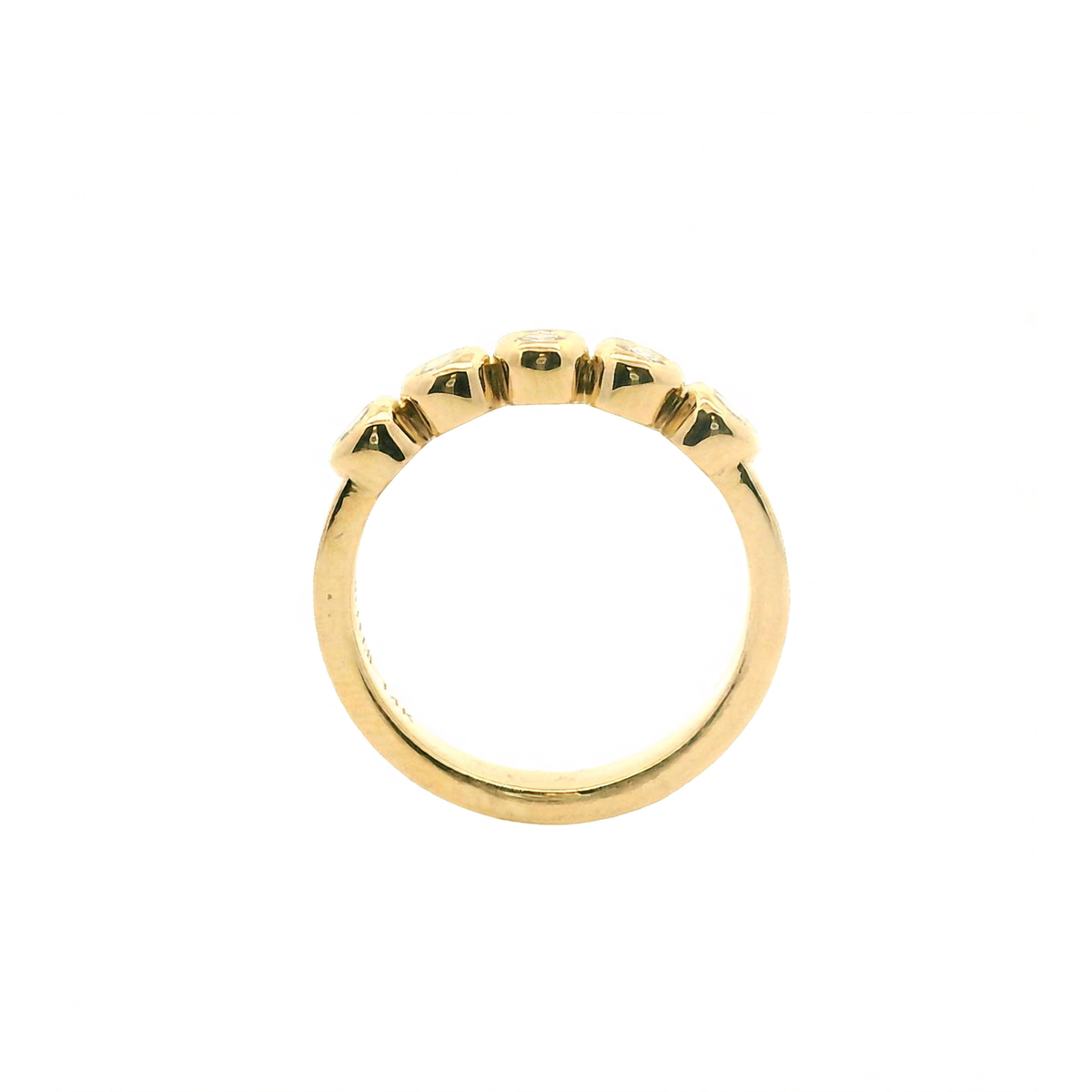 Bezel Round Diamond Five Stone Band