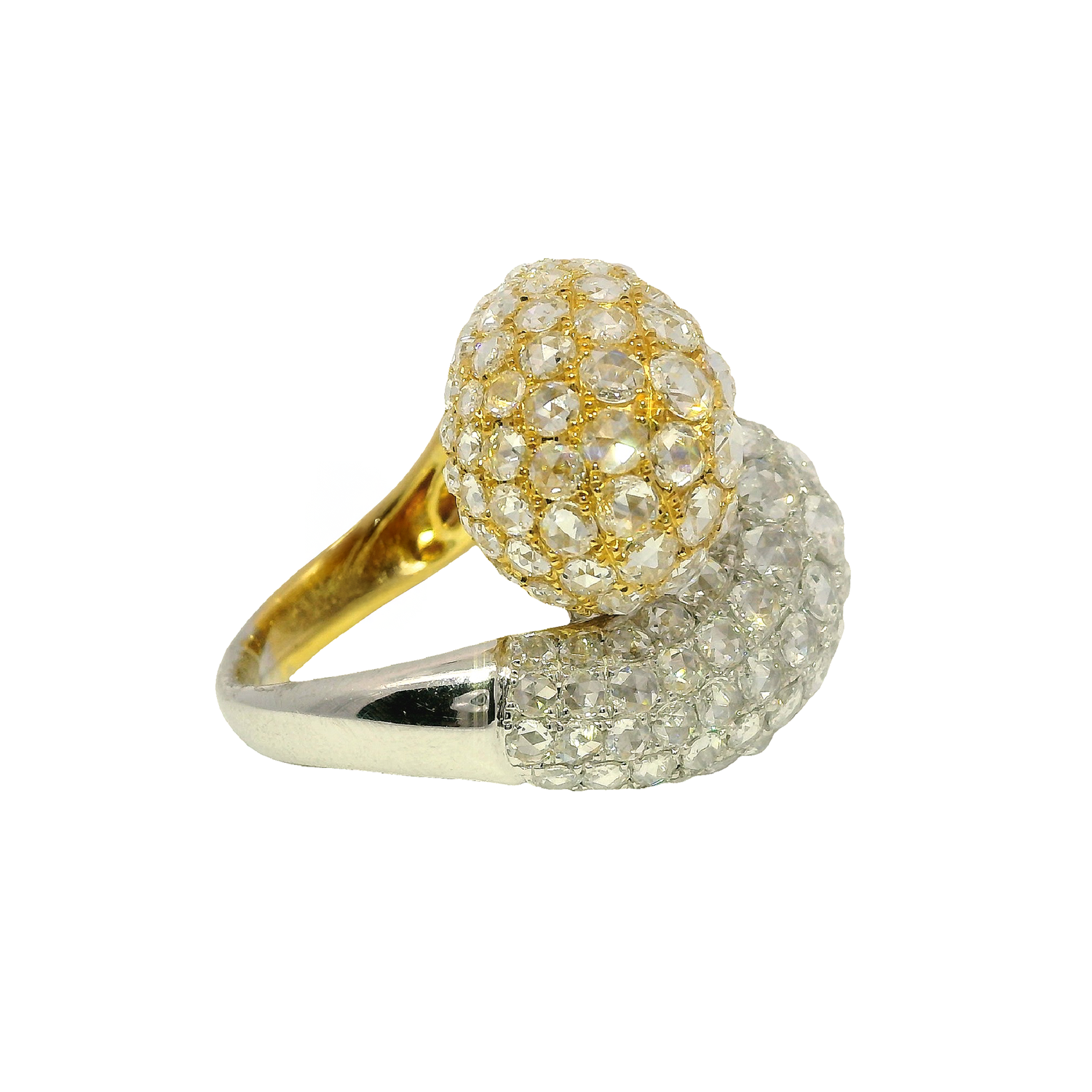 Large Pavé Diamond Bypass Ring