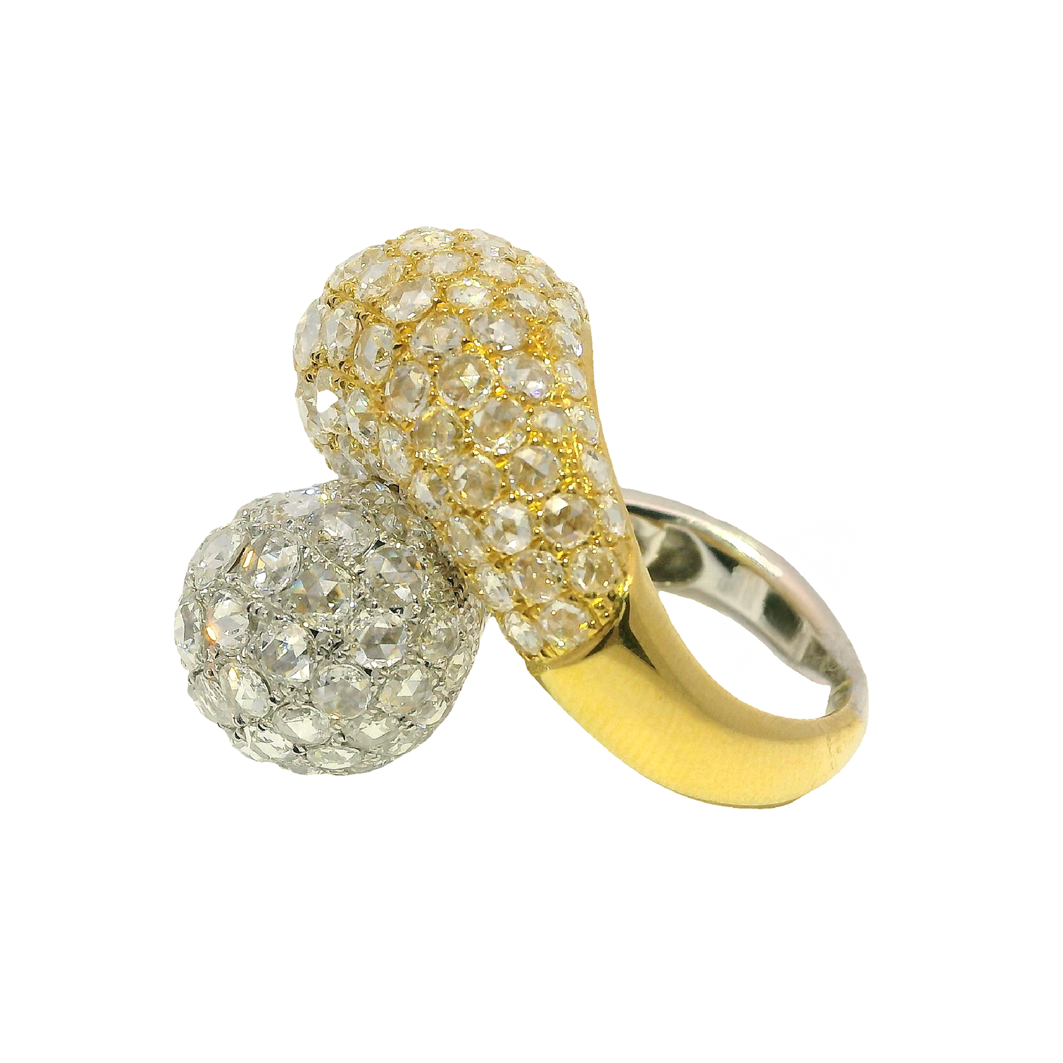 Large Pavé Diamond Bypass Ring