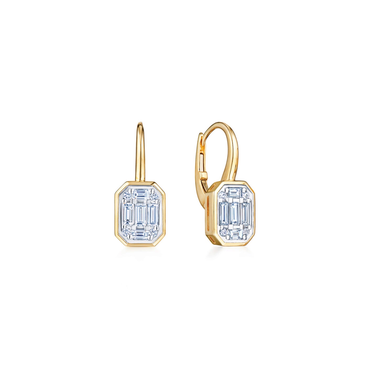 Earrings with Emerald-Cut Diamonds