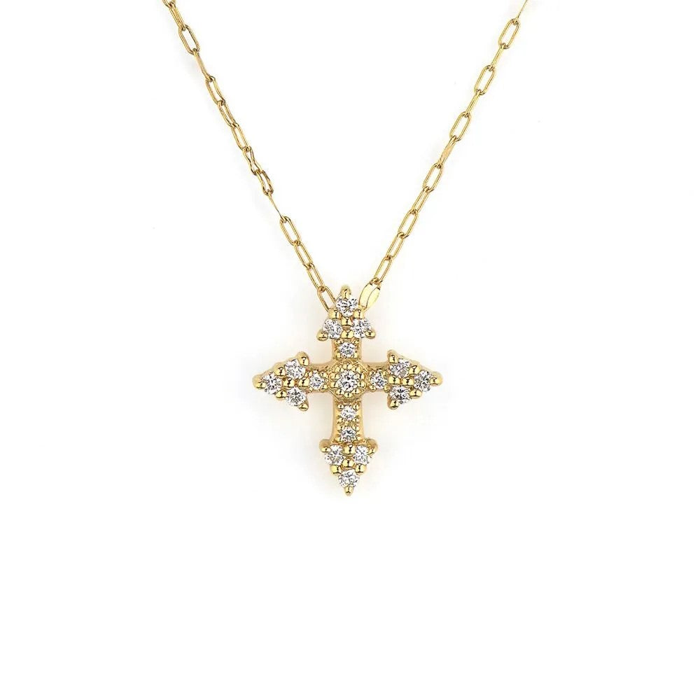 Provence Champagne Tiny Cross Necklace