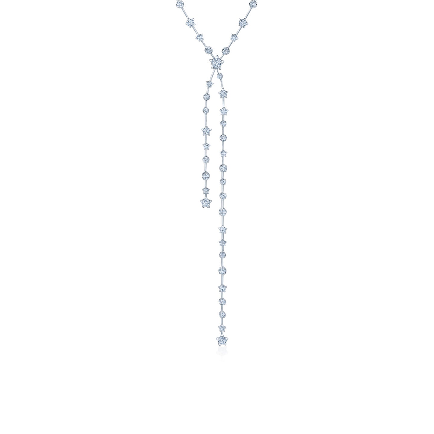 Lariat Necklace with Star-Set Diamonds