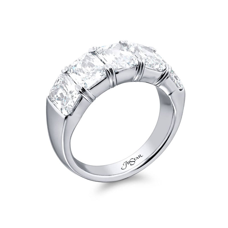 Platinum Radiant-Cut Diamond Single-Row GIA Certified Band