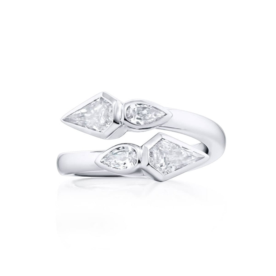 Platinum Kite and Pear-Shaped Diamond Twogether Ring