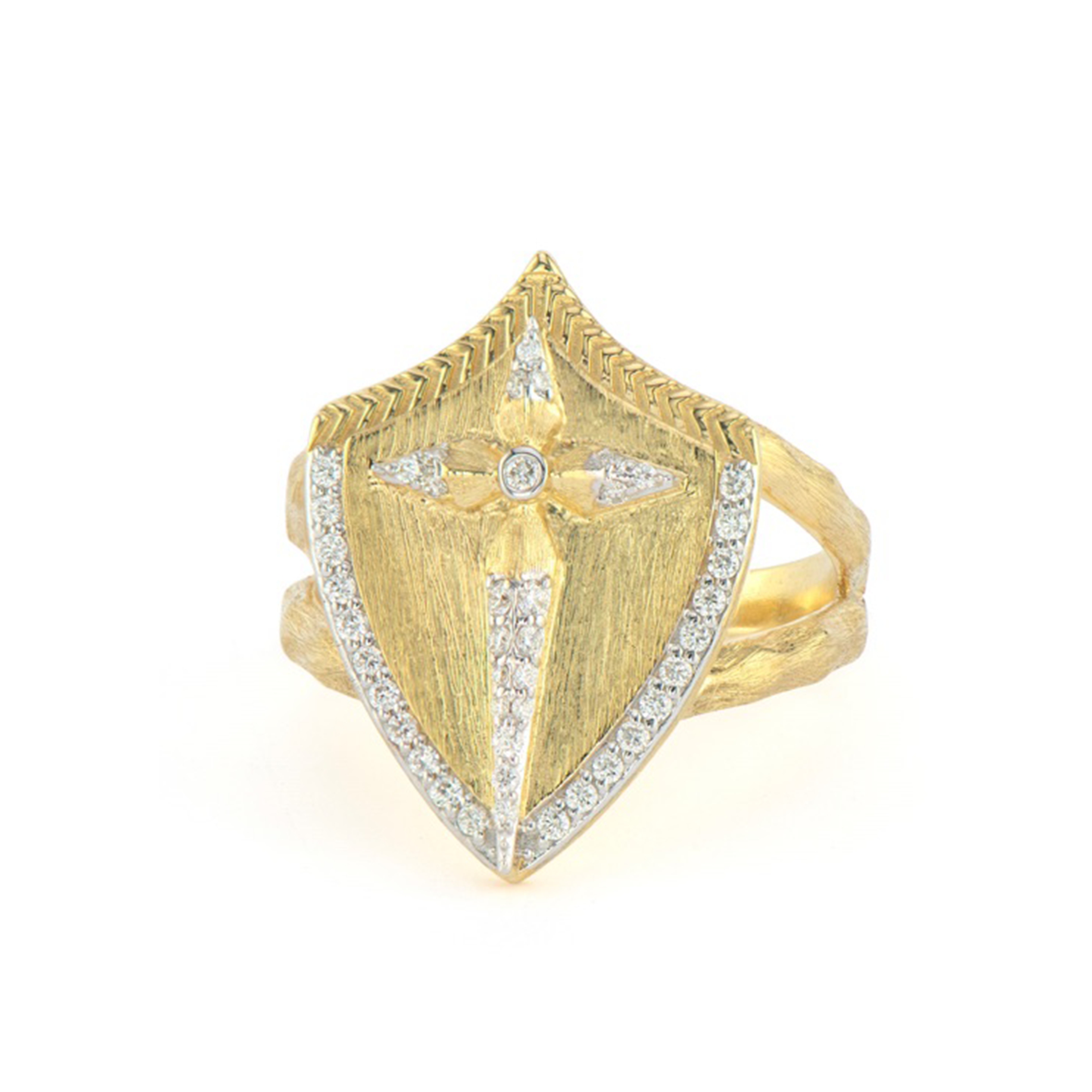 Lisse Cross Shield Ring