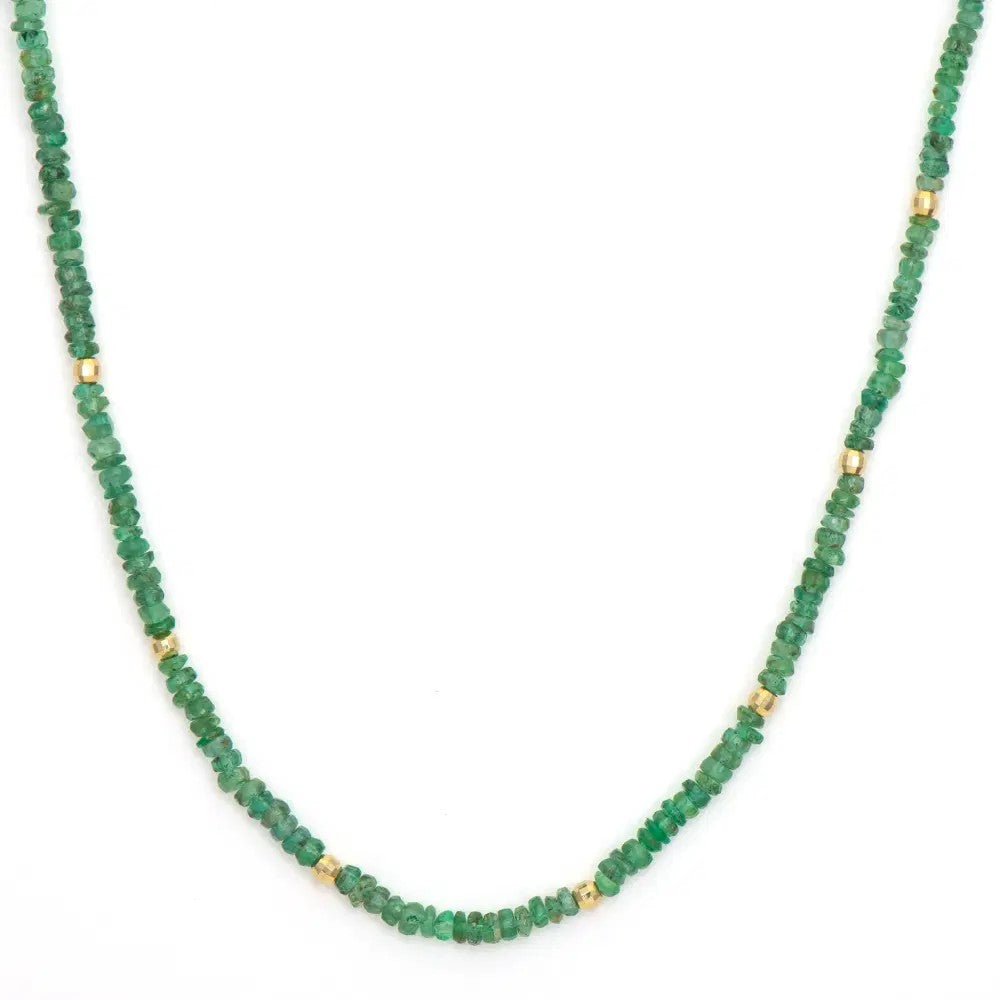 Delicate Emerald Beaded Chain