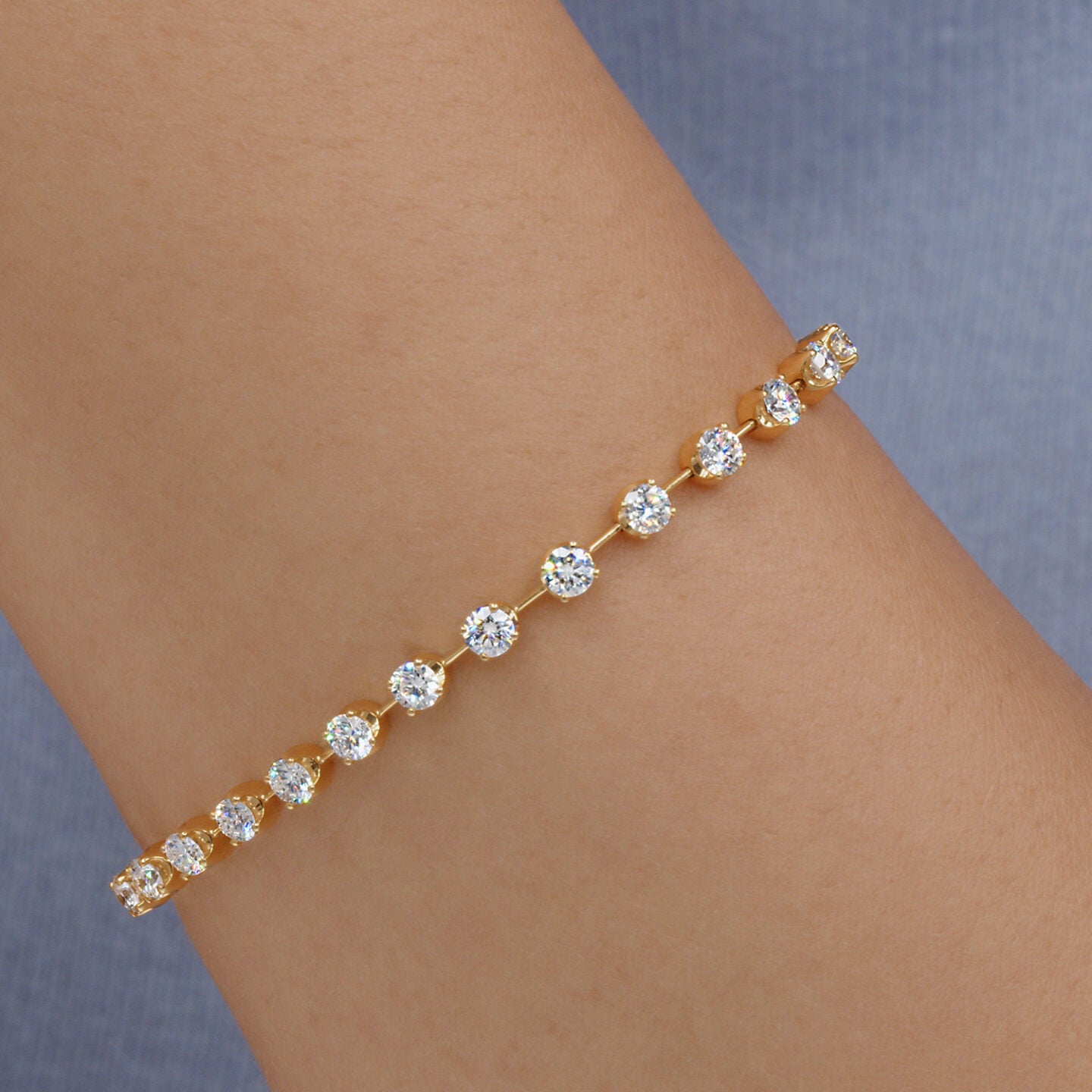 Line Bracelet with Diamonds