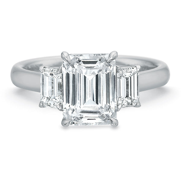 Flush Fit 3-Stone Emerald Cut Diamond Mounting