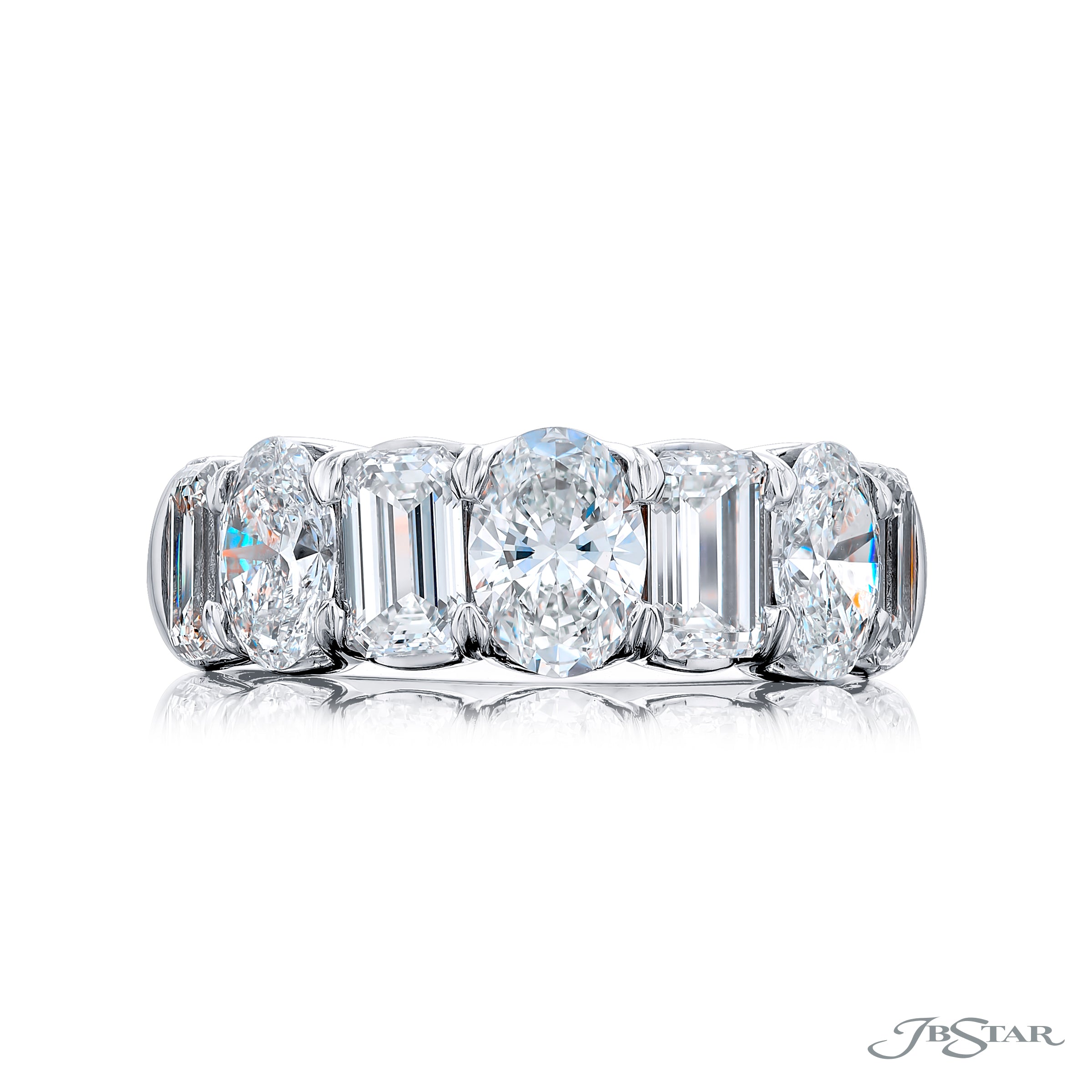 Oval and Emerald Cut Diamond Band