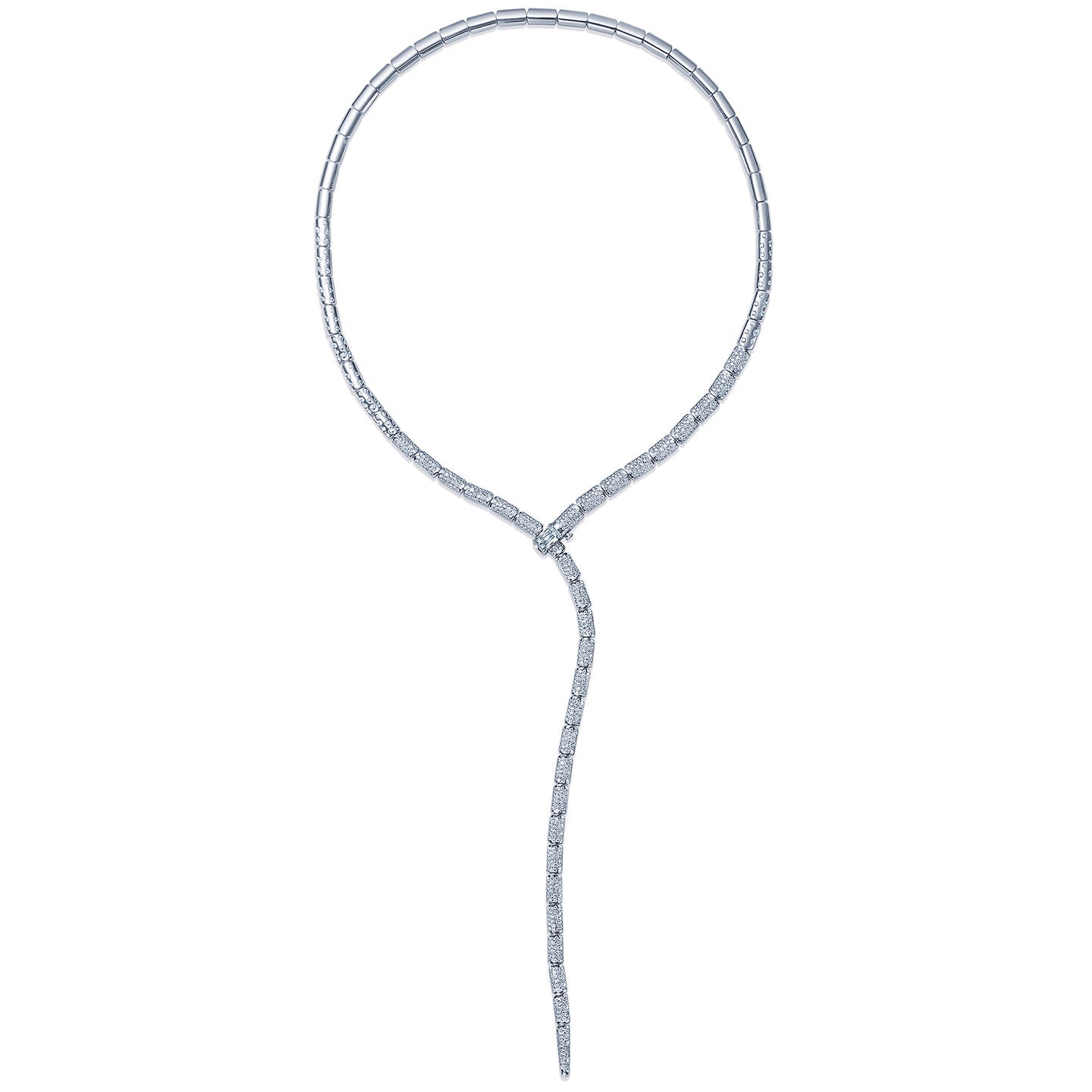 Cobblestone Ashoka Diamond Lariat Necklace