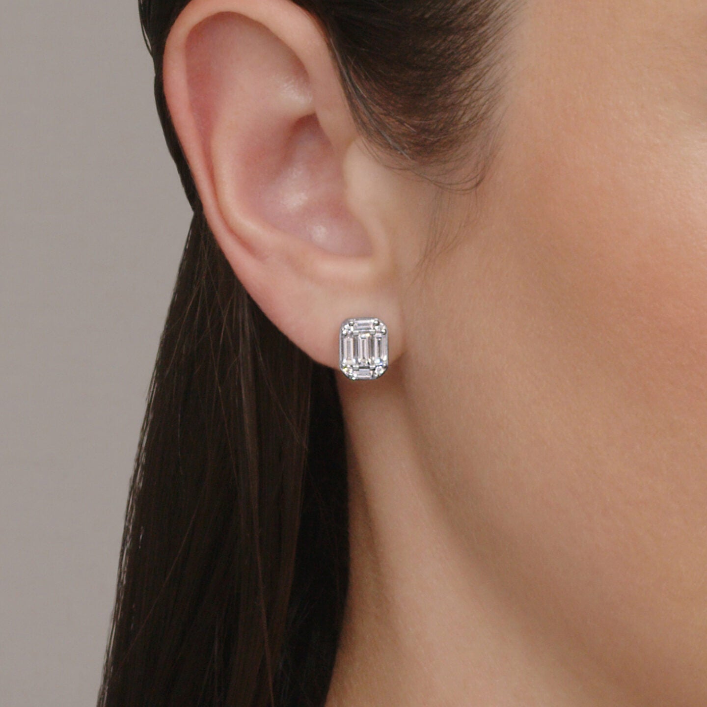 Sunburst Stud Earrings with Diamonds