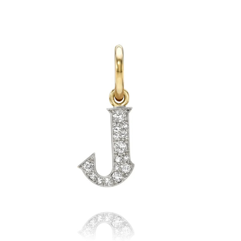 Small Two-Toned Cobblestone "J"