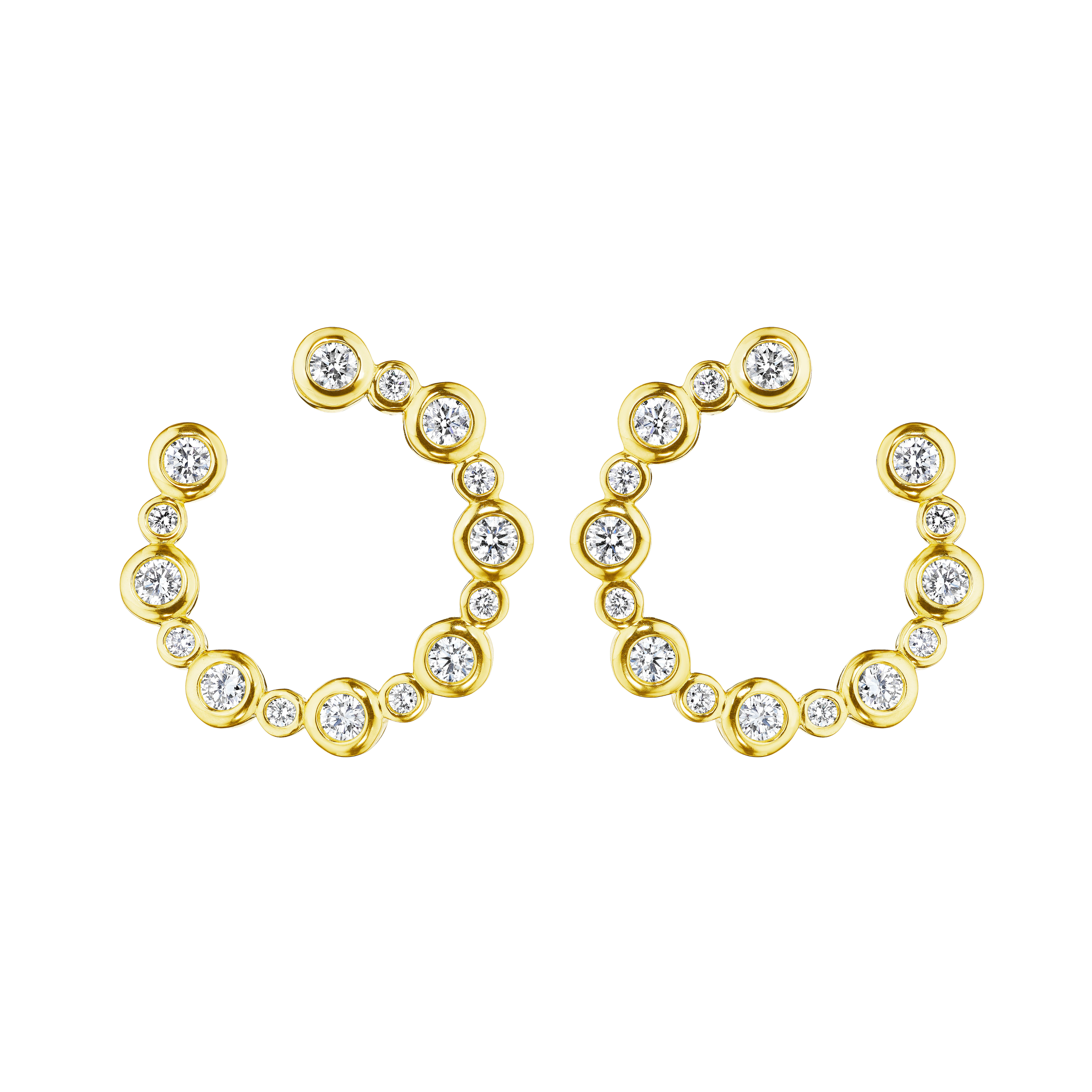Aura Forward Facing Diamond Hoop Earrings