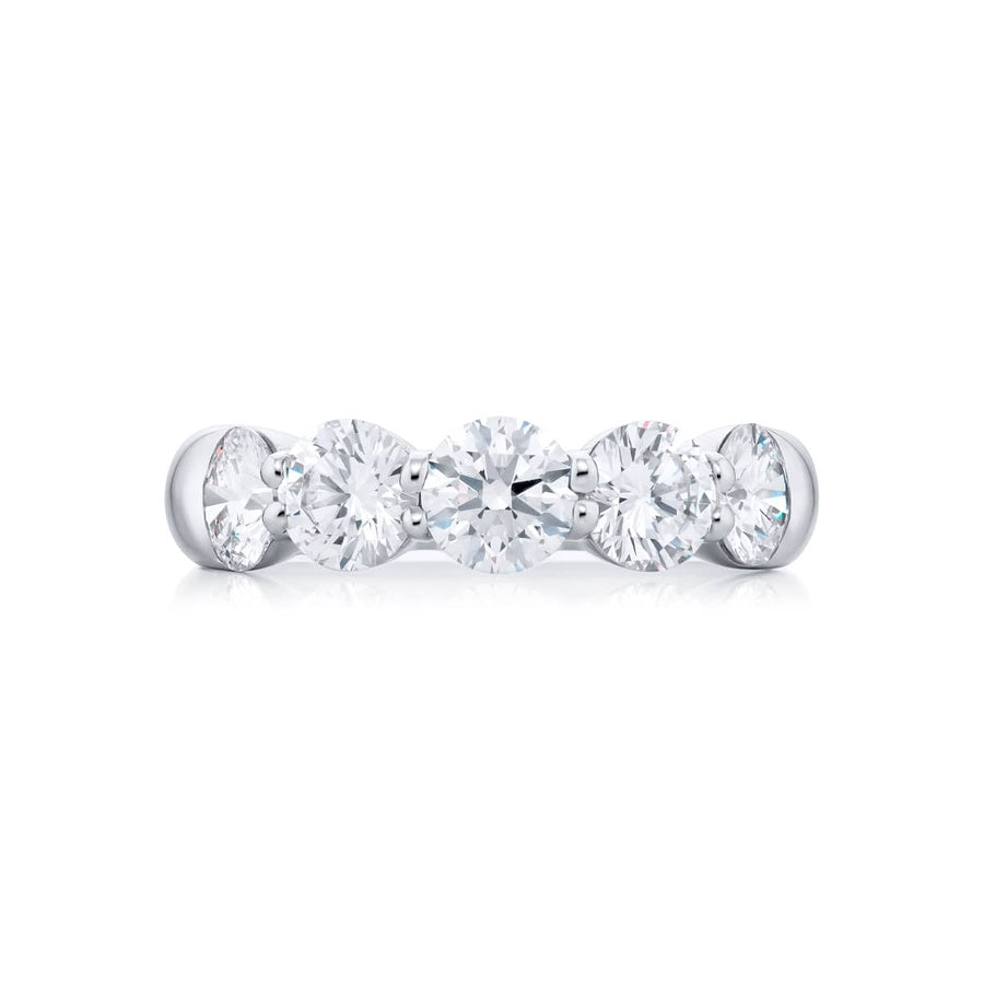 Platinum Round Diamond Single-Row Band