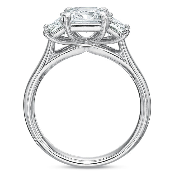 Princess Cut Flush Fit Engagement Ring Mounting