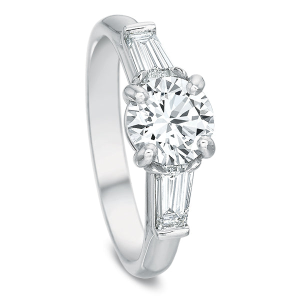 Flush Fit 3-Stone Tapered Baguette Diamond Mounting