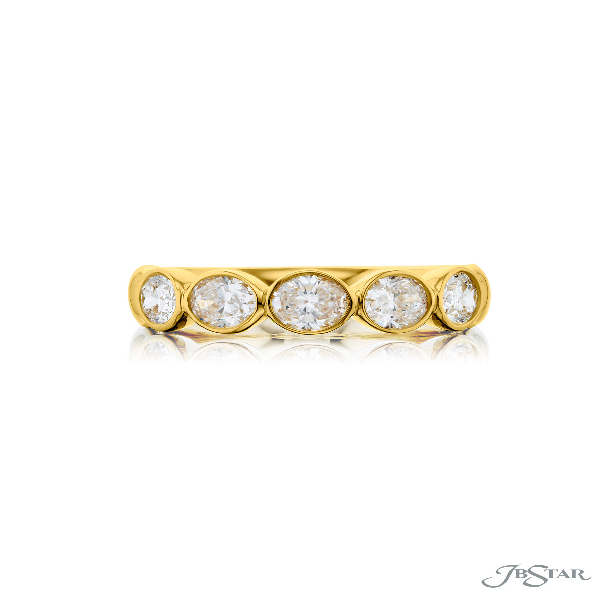 East-West Bezel Oval Diamond Half-Band