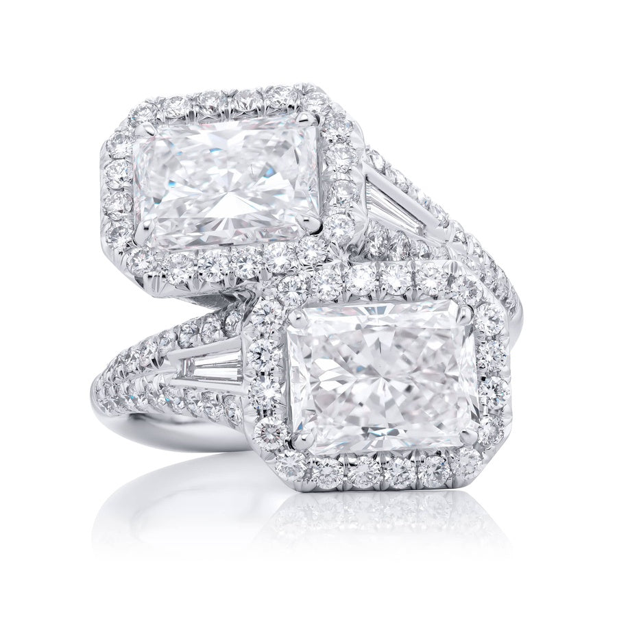 Platinum Radiant-Cut Diamond Certified Twogether Ring