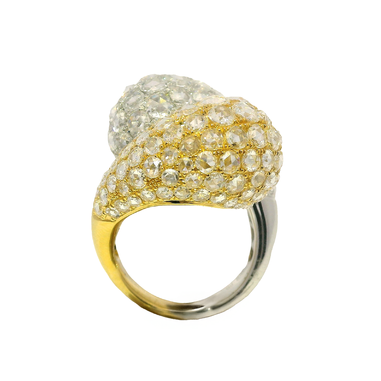Large Pavé Diamond Bypass Ring