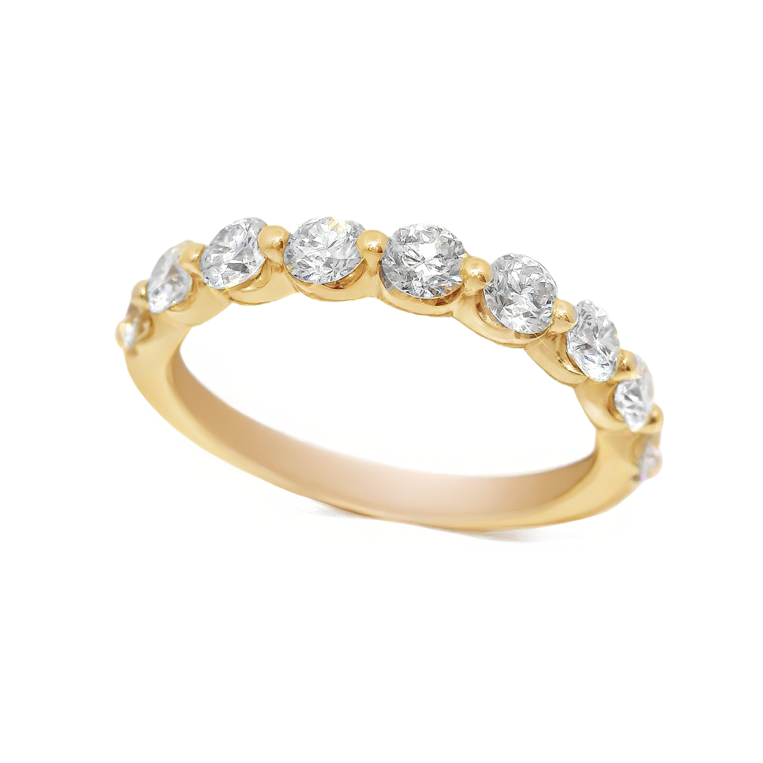 Shared Prong 9-Stone Round Diamond Anniversary Band