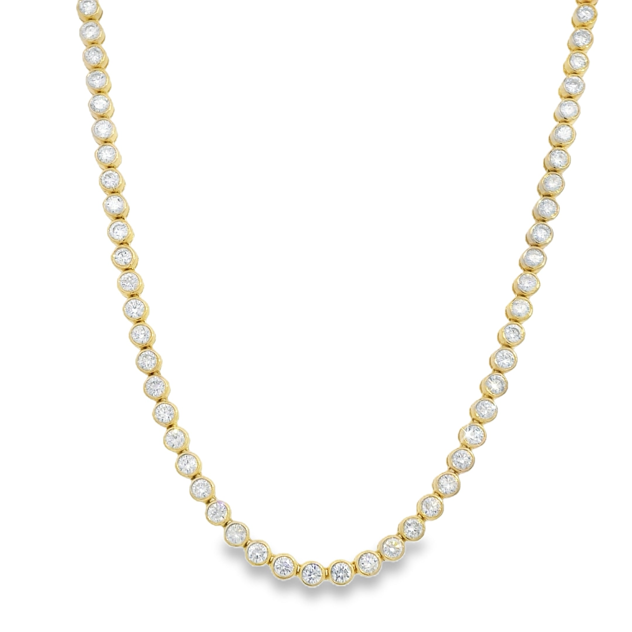 3.50ctw Halfway Round Bezel Diamond Necklace on Paperclip Chain