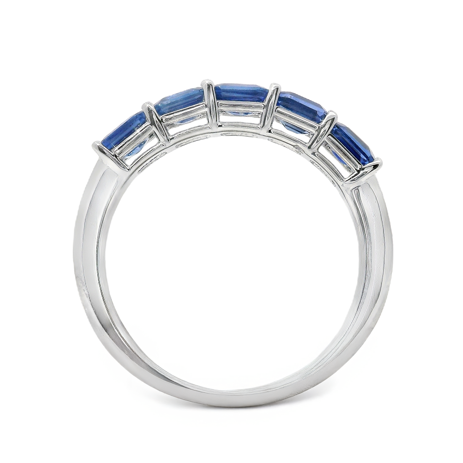 East/West Emerald Cut Sapphire Half Band