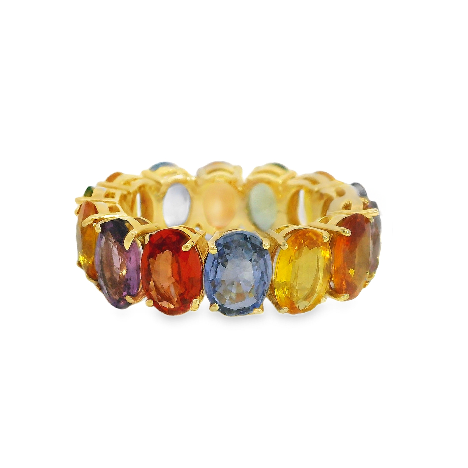 Multicolored Sapphire Eternity Band