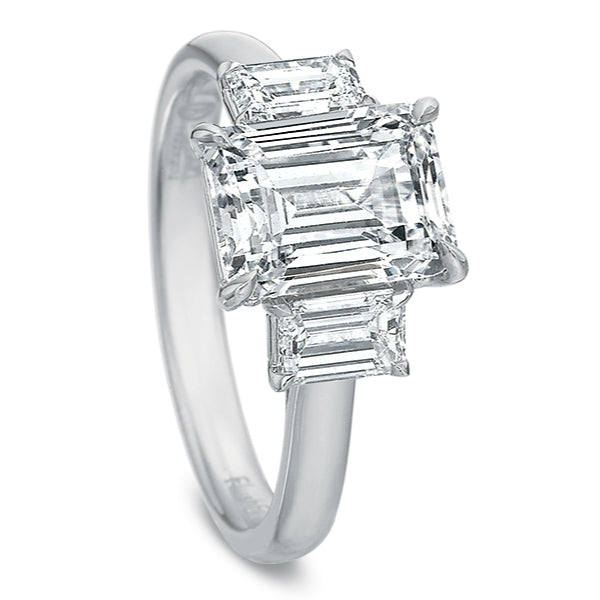 Flush Fit 3-Stone Emerald Cut Diamond Mounting