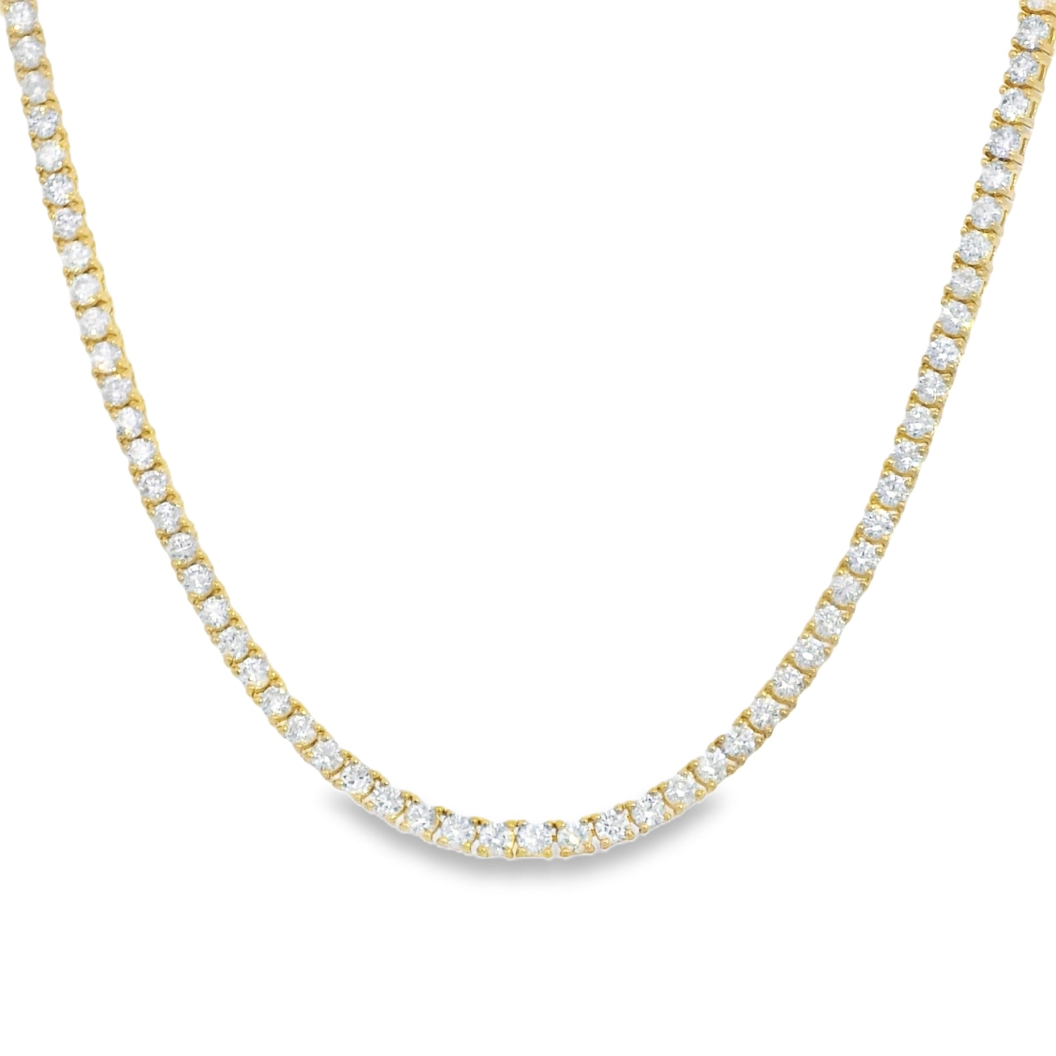 8.00ctw Gold Round Diamond Tennis Necklace