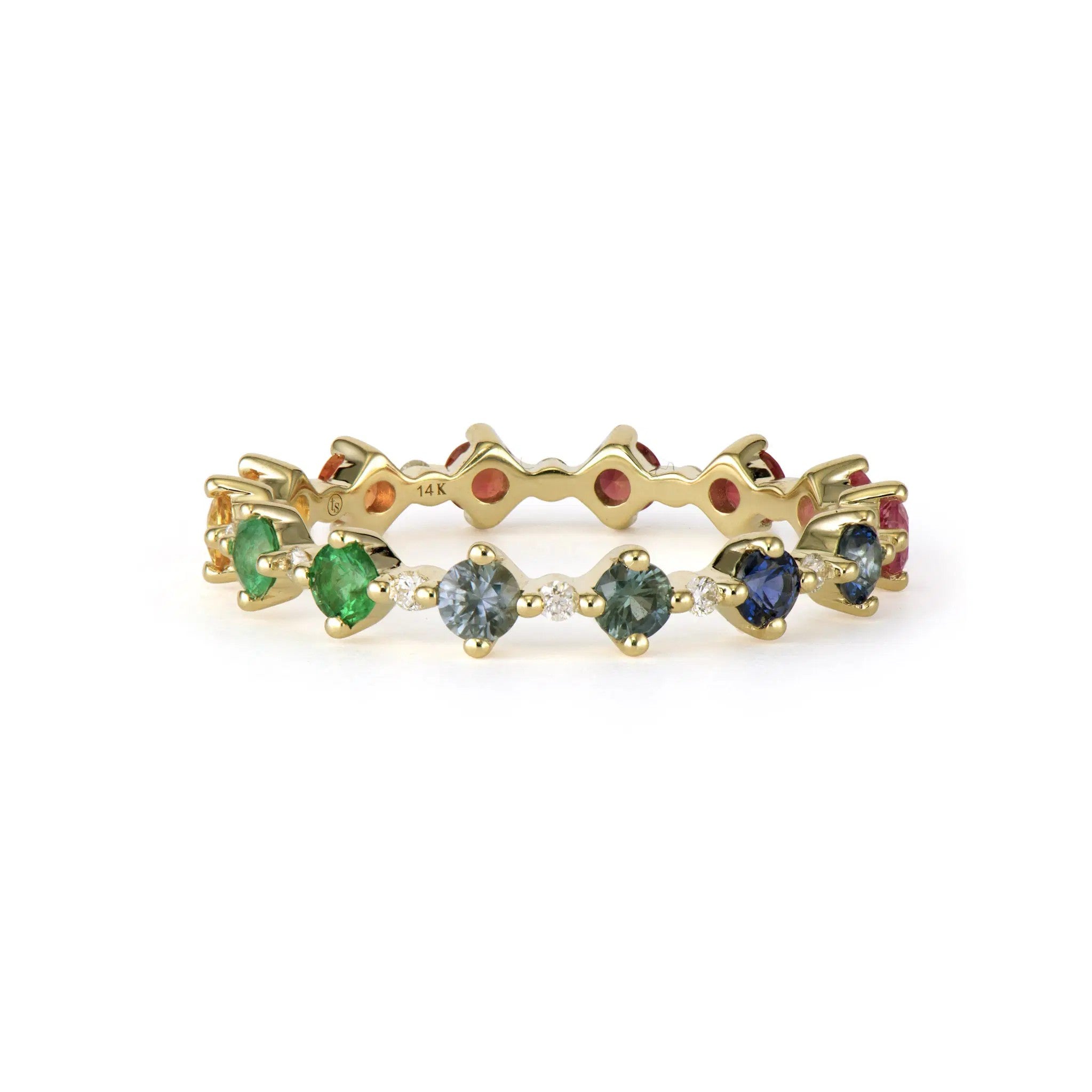 Love Always Rainbow Sapphire & Diamond Band