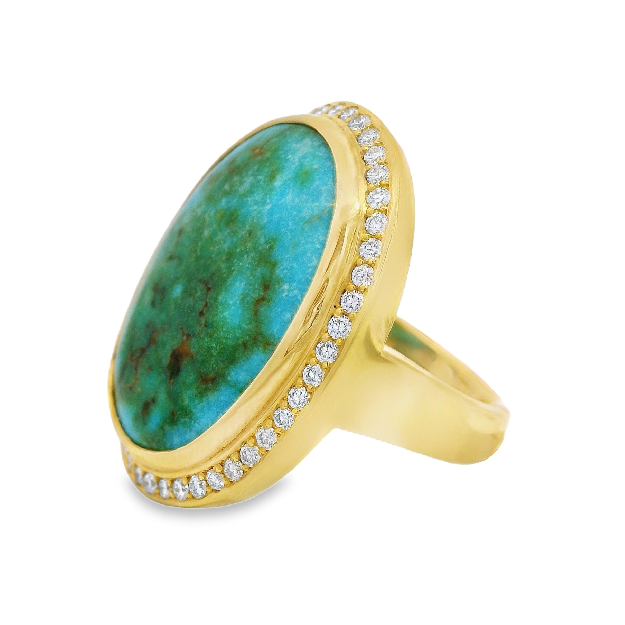 Oval Sonoran Turquoise Split Shank Ring