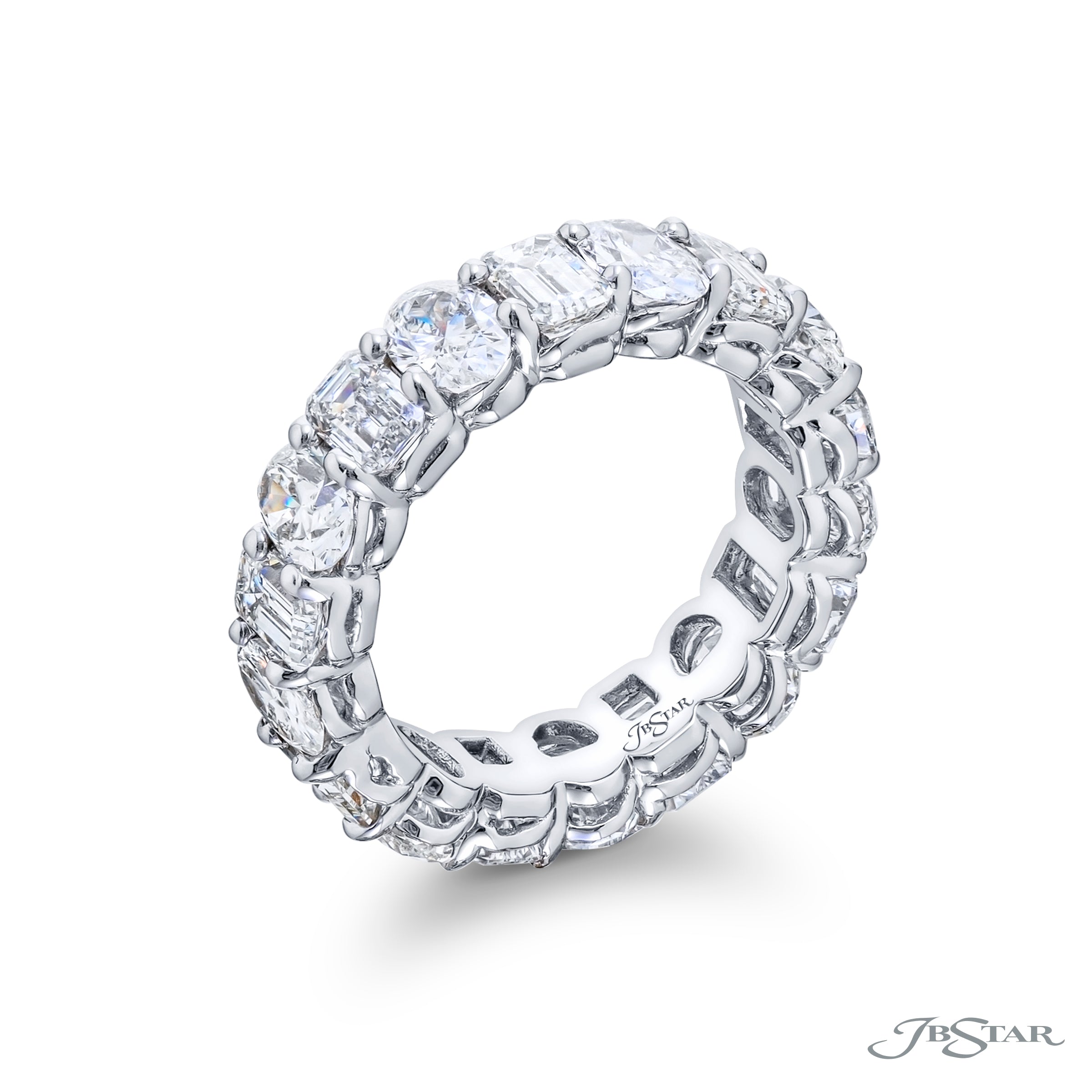 Oval and Emerald Cut Diamond Eternity Band
