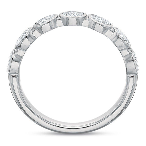 Petite Grand Aire East/West Bezeled Oval Diamond Anniversary Band