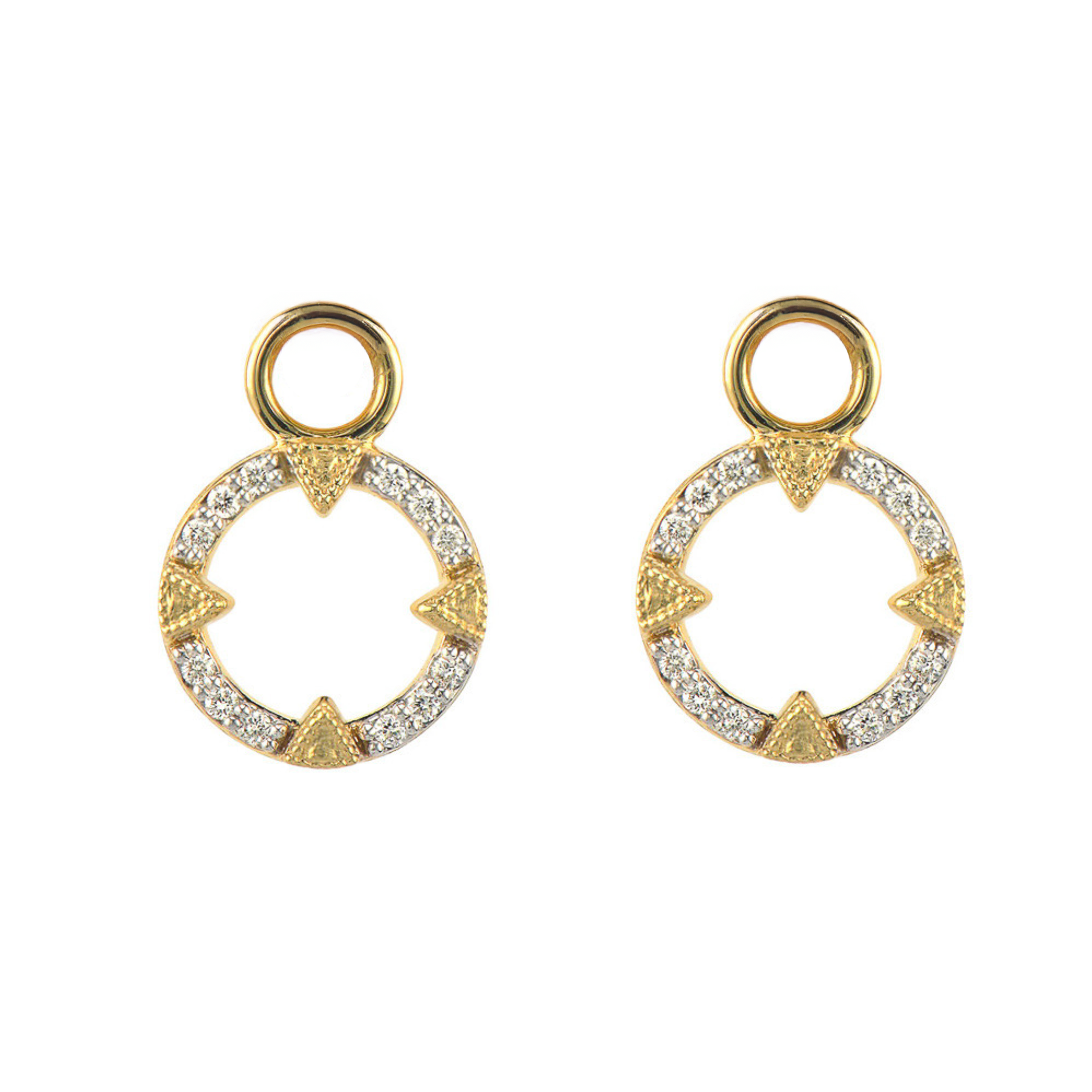 Lisse Pave Open Circle Half Kite Earring Charms