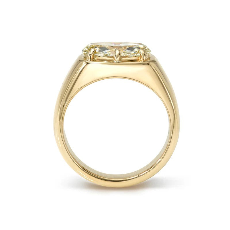 Lila Ring with East-West Cushion Cut Diamond