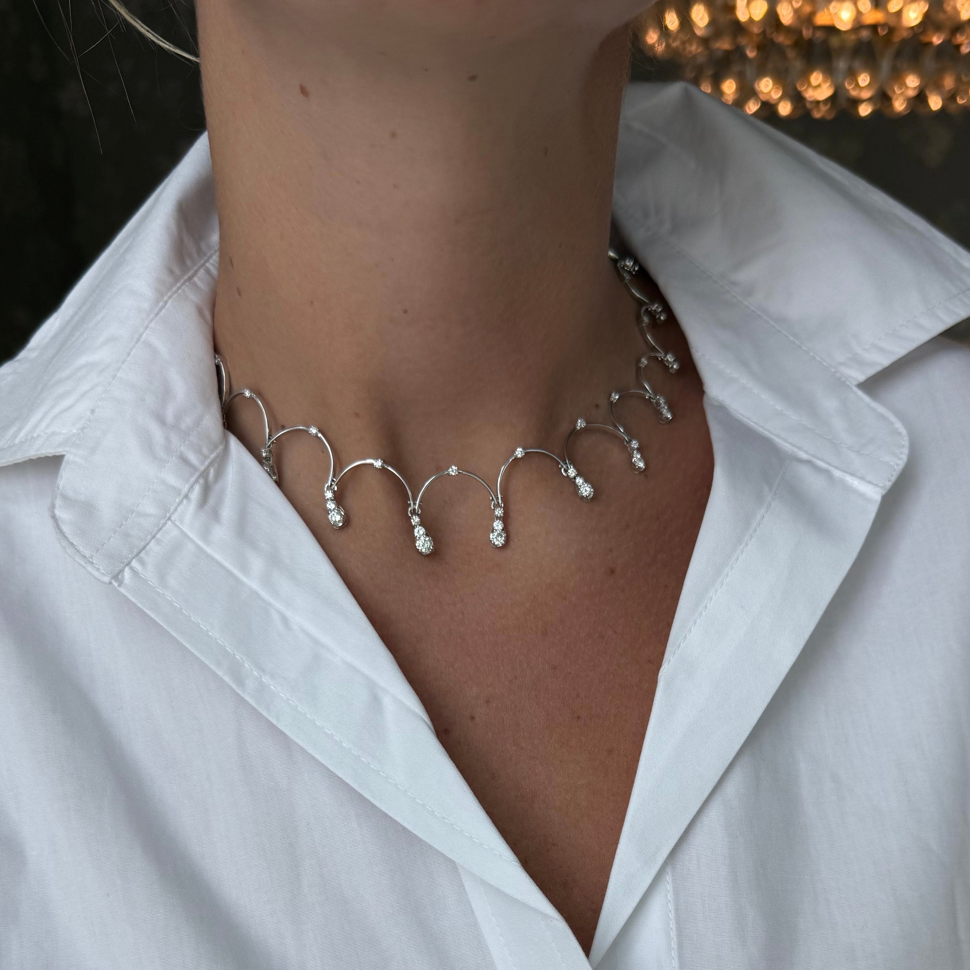 Chandelier Round Diamond Necklace