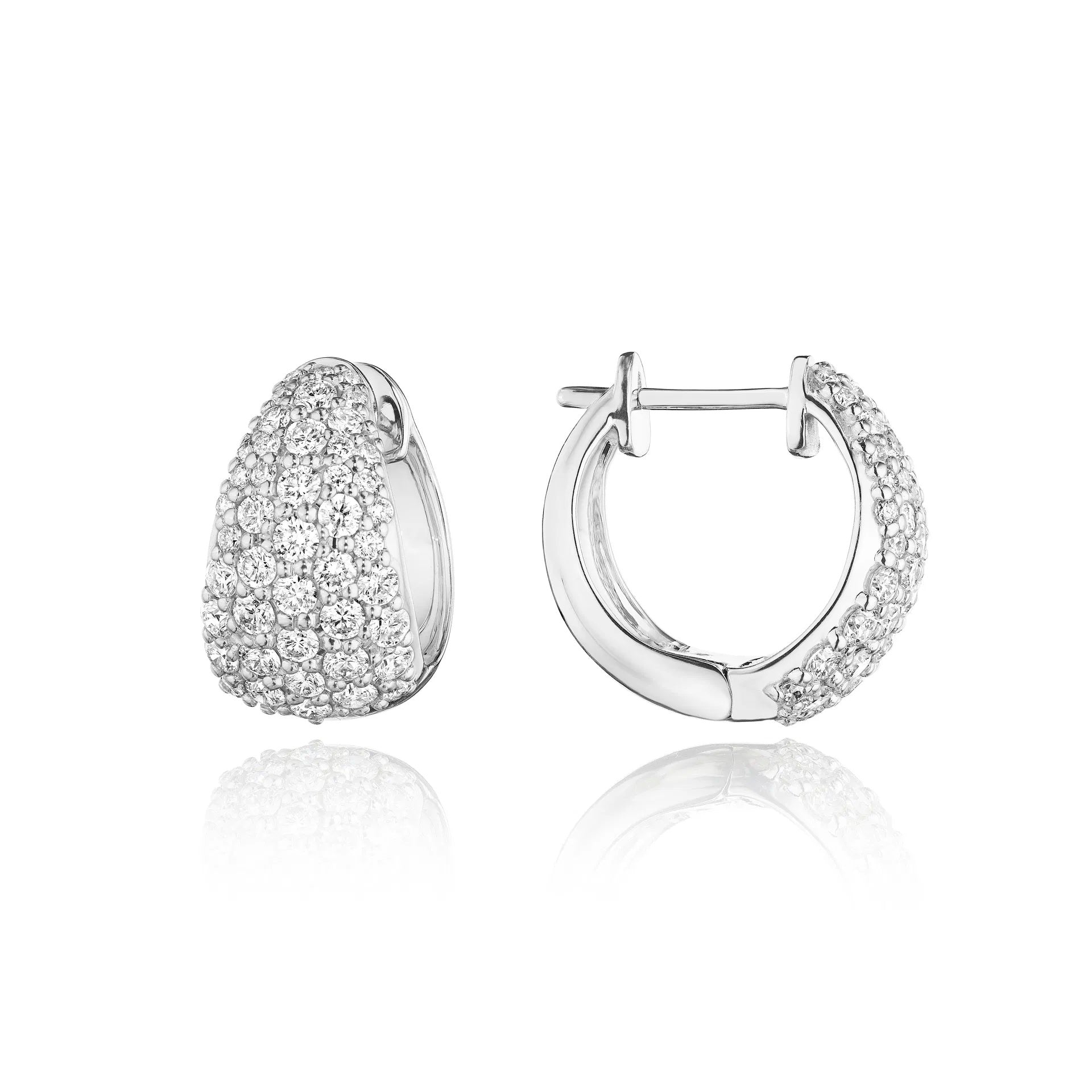 Bold Diamond Huggie Hoop Earrings