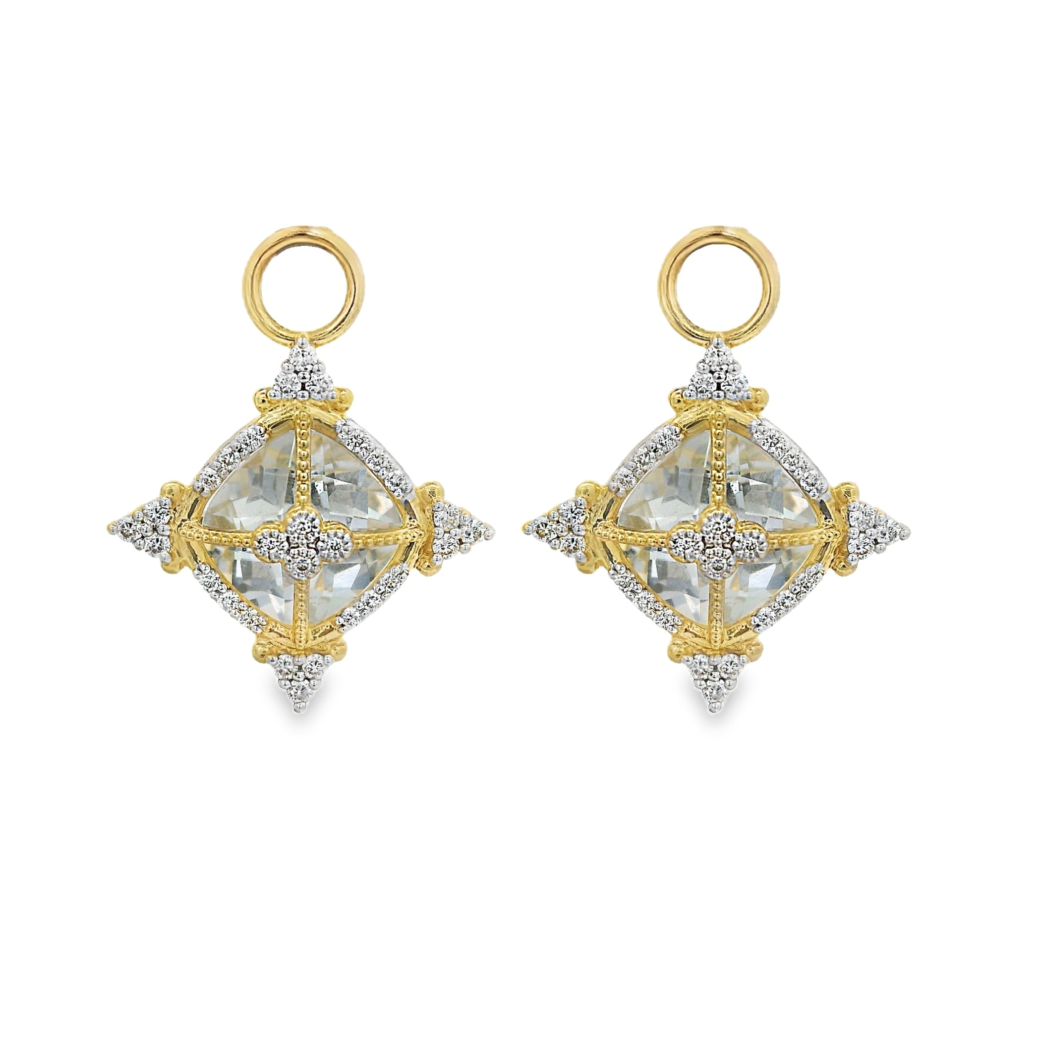 Provence Cushion Stone Compass Rose Trio Earring Charms