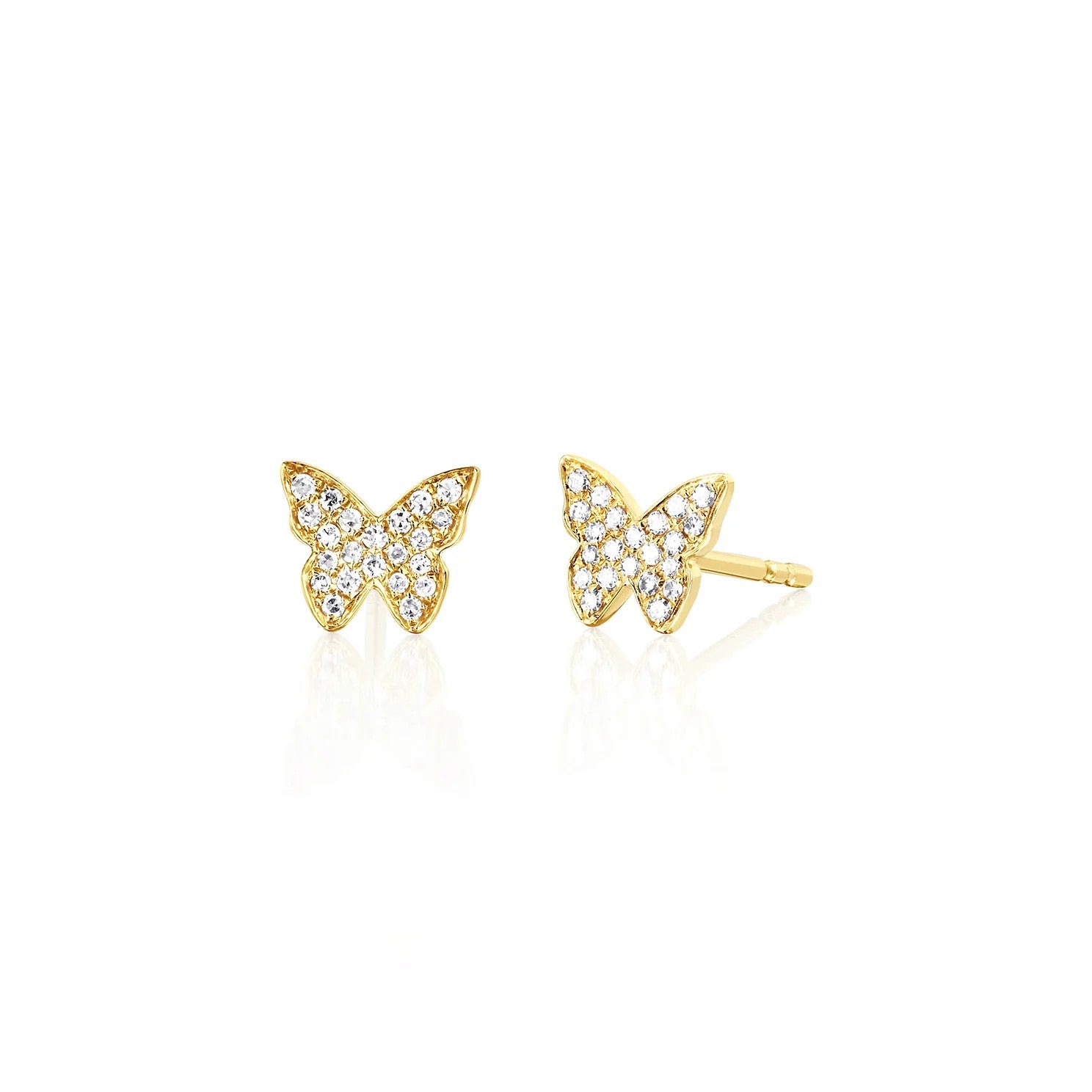 Diamond Butterfly Stud Earrings