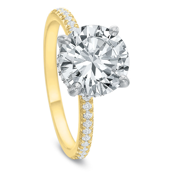 Modern Classic French Cut Hidden Halo Diamond Mounting