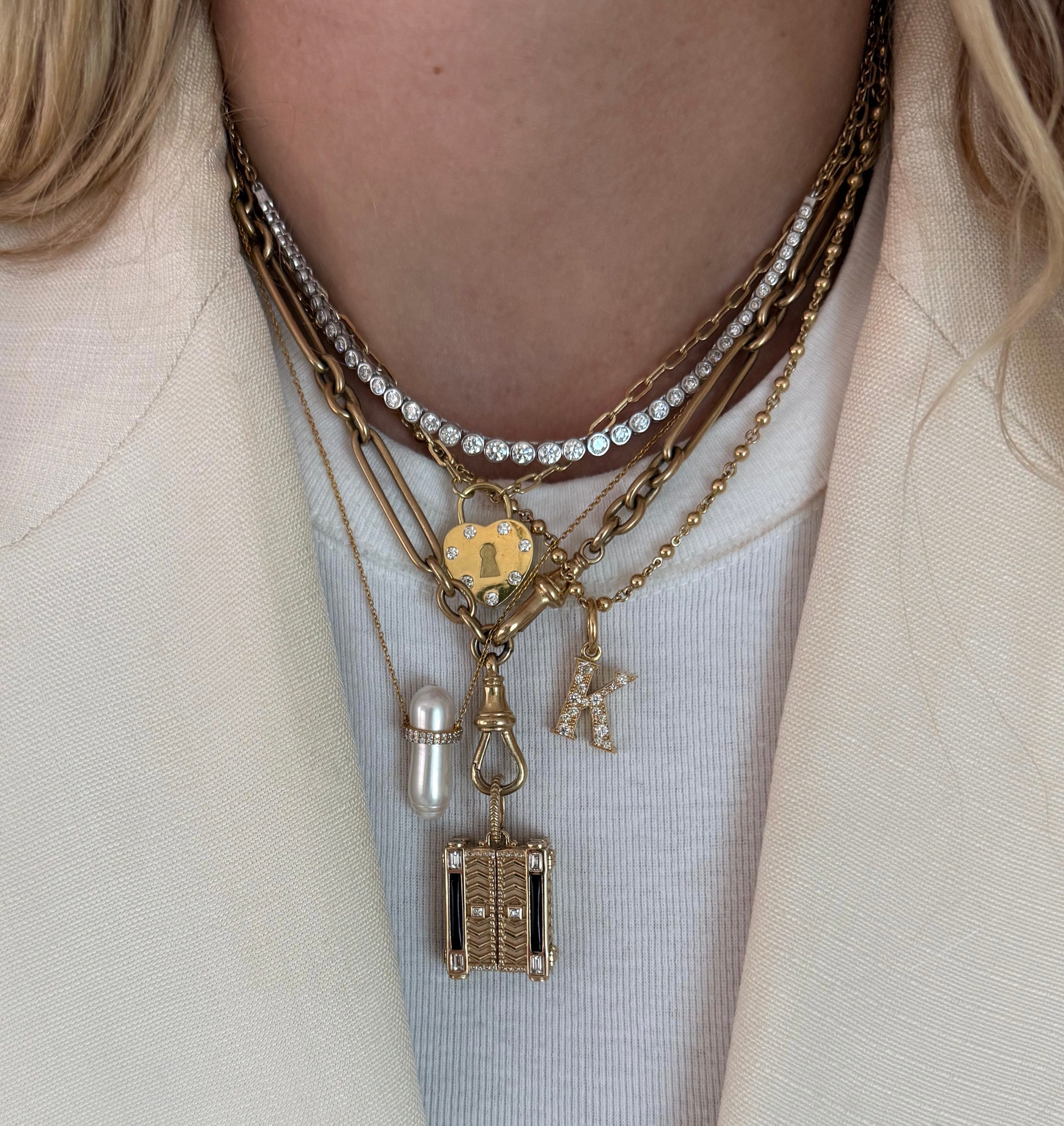 Small Cobblestone "K" Pendant