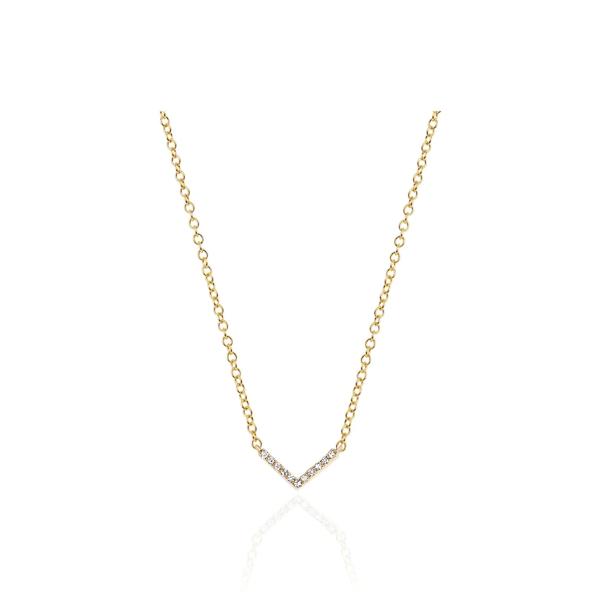 Diamond Mini Chevron Necklace