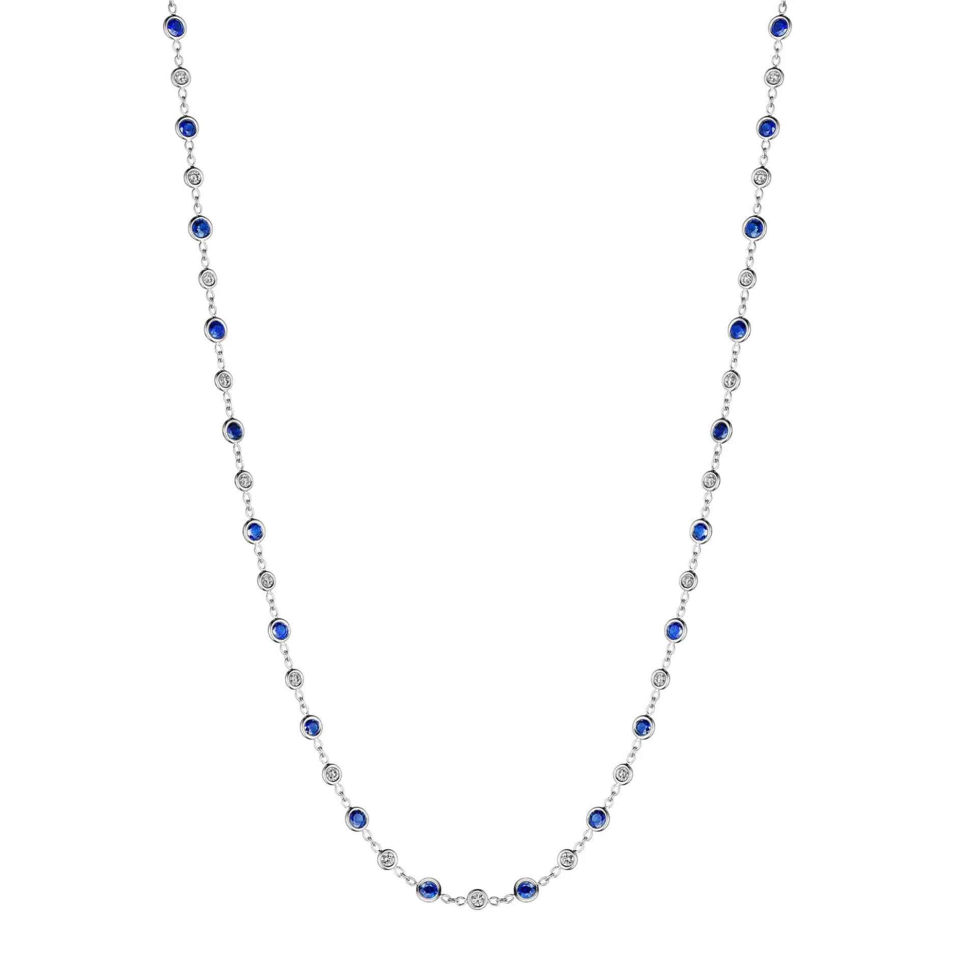 Blue Sapphire & Diamond Eyeglass Chain