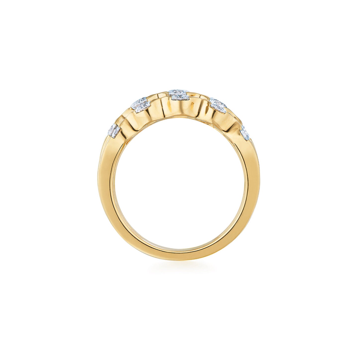 Zen Five-Row Ring with Diamonds