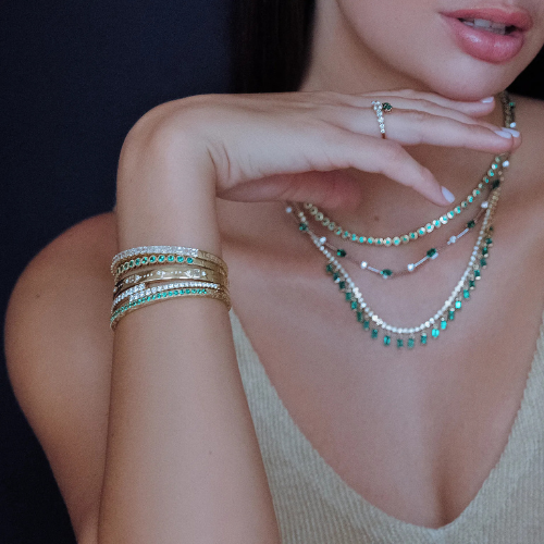 Graduated Diamond Bypass Bangle