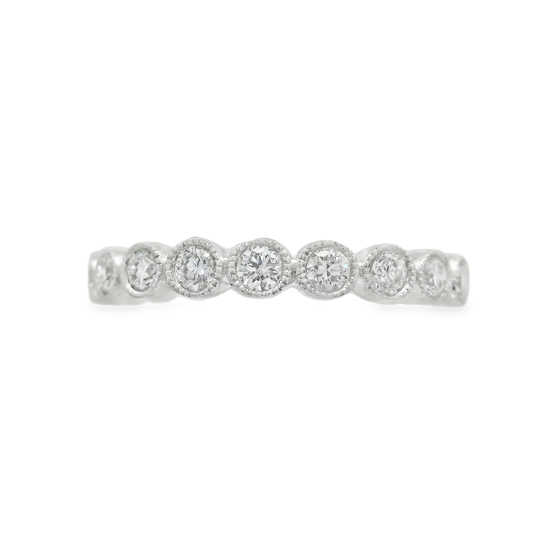 Milgrain Bezeled 2.5mm Round Diamond Anniversary Band