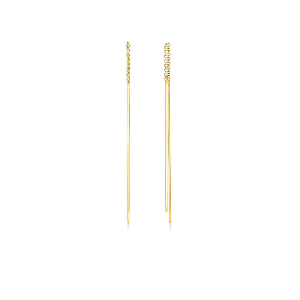 Gold Bar Threader Earrings